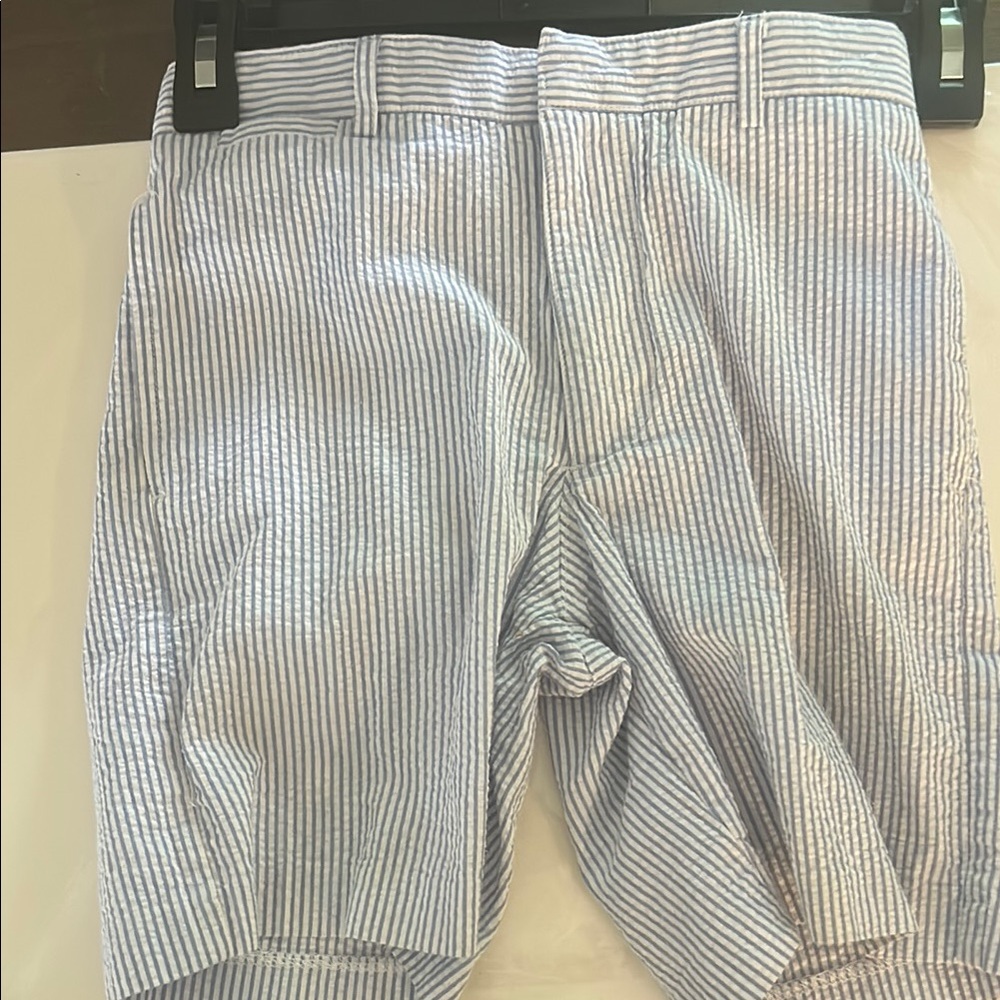 Florence Eiseman Blue and White Flat Front Shorts